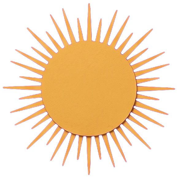 The man's upside-down face, calm with half-closed eyes, inside a gold sunburst halo.