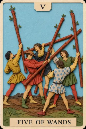 Five of Wands card