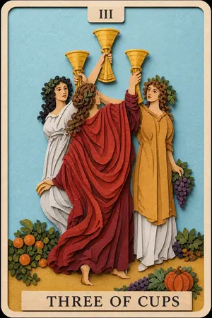 Three of Cups card
