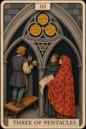 Three of Pentacles card