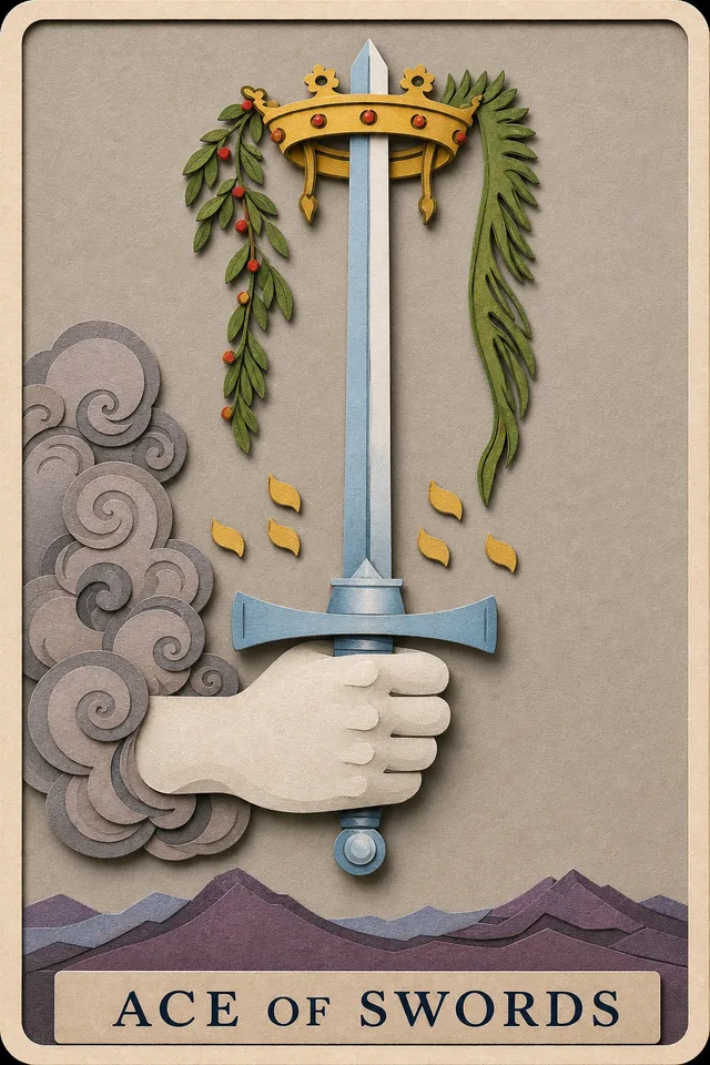 Ace of Swords card, upright