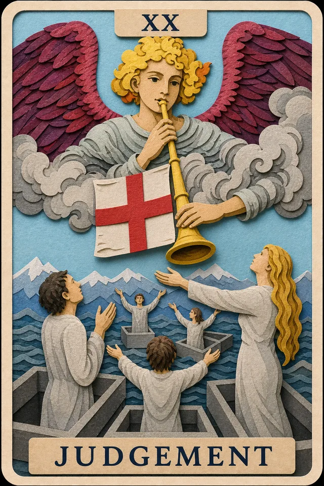 Judgement card, upright