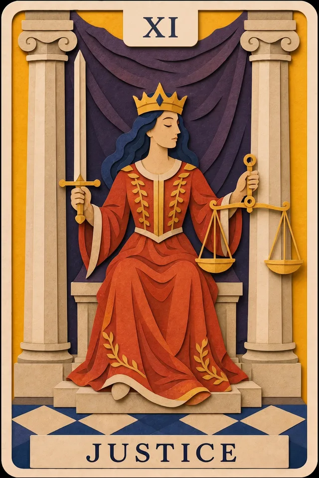 Justice card, upright