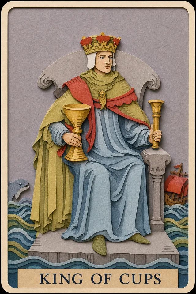 King of Cups card, upright