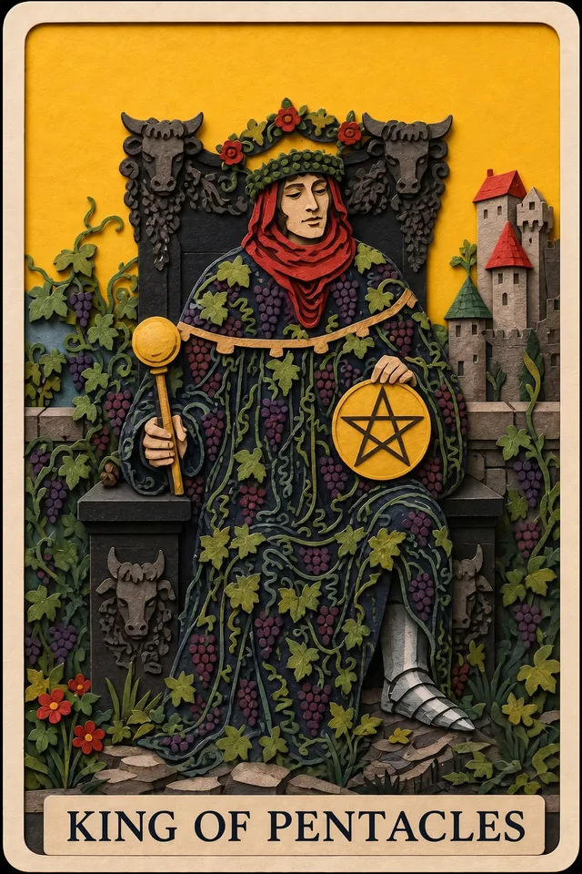 King of Pentacles card, upright