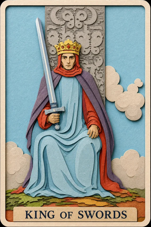King of Swords card, upright