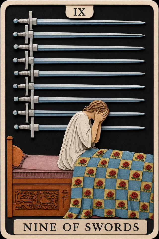 Nine of Swords card, upright