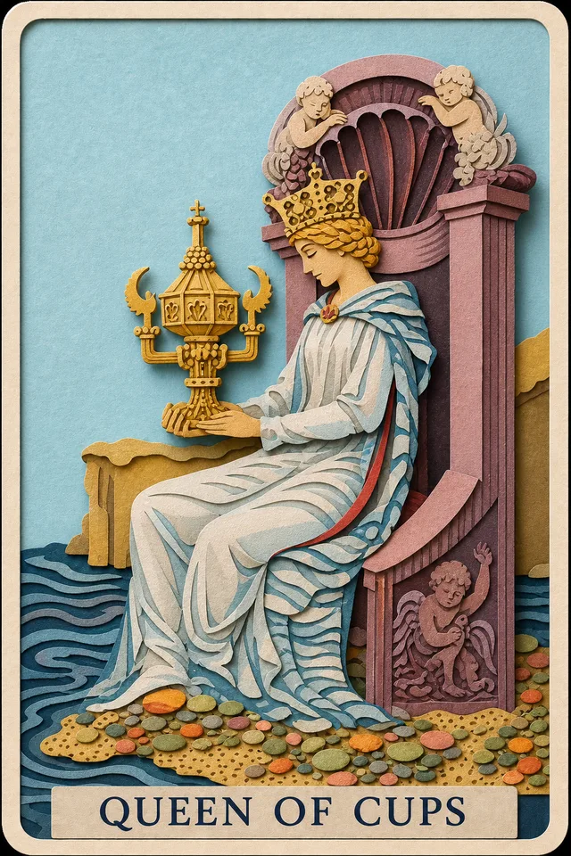 Queen of Cups card, upright
