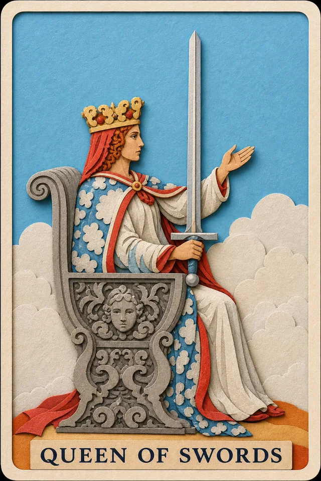 Queen of Swords card, upright