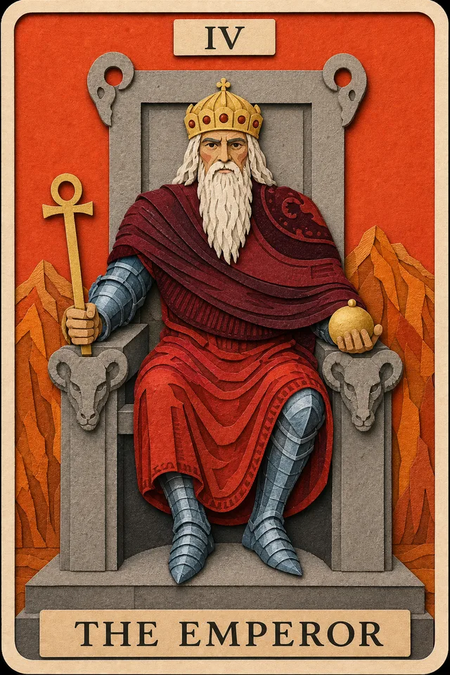 The Emperor card, upright