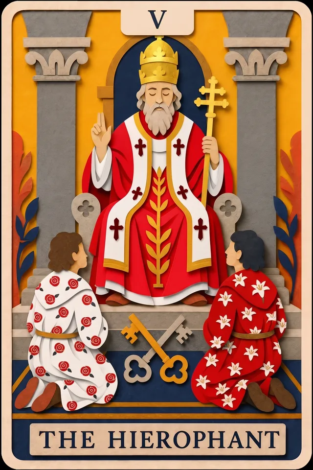 The Hierophant card, upright